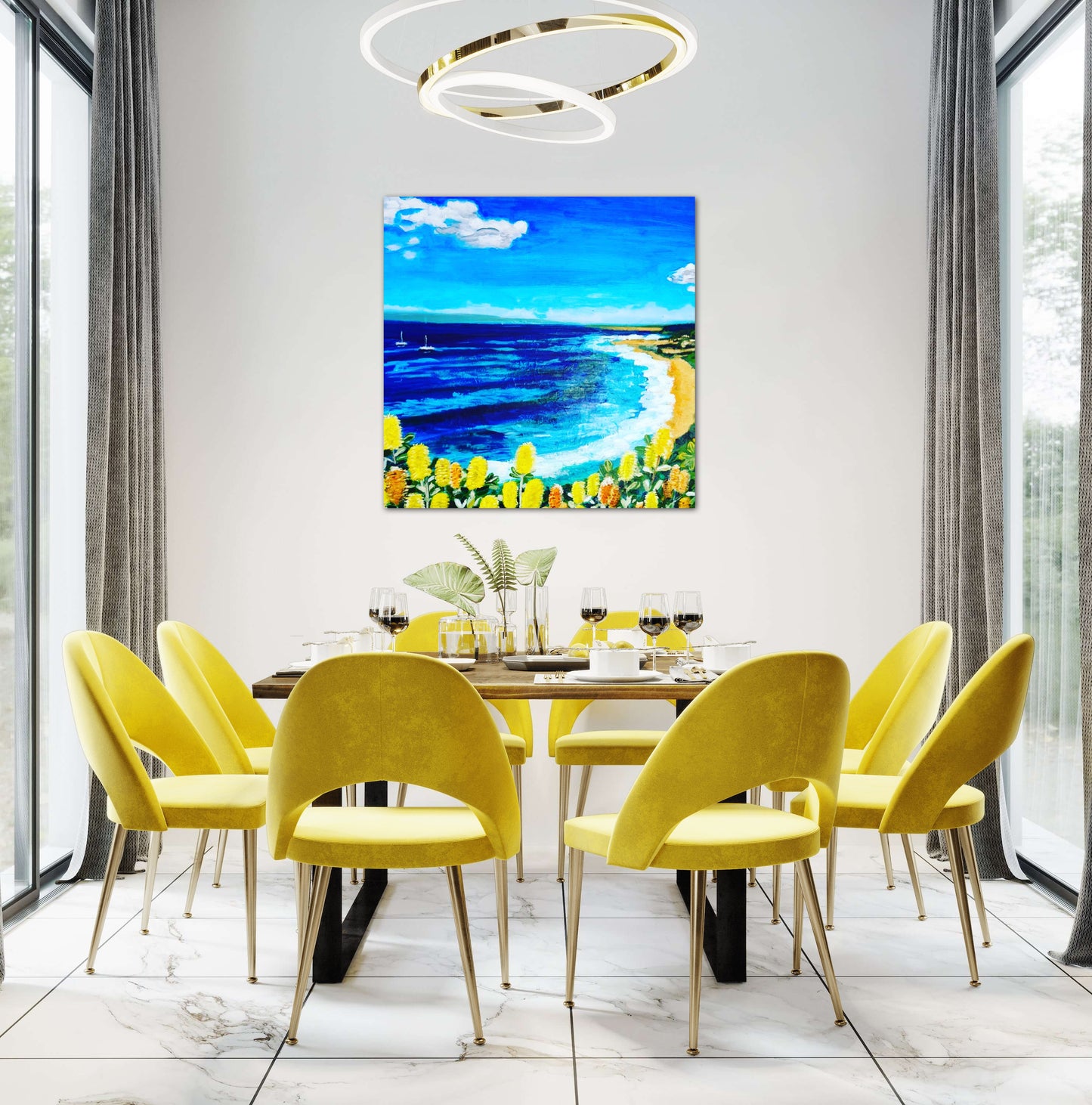 Warriewood beach and banksias