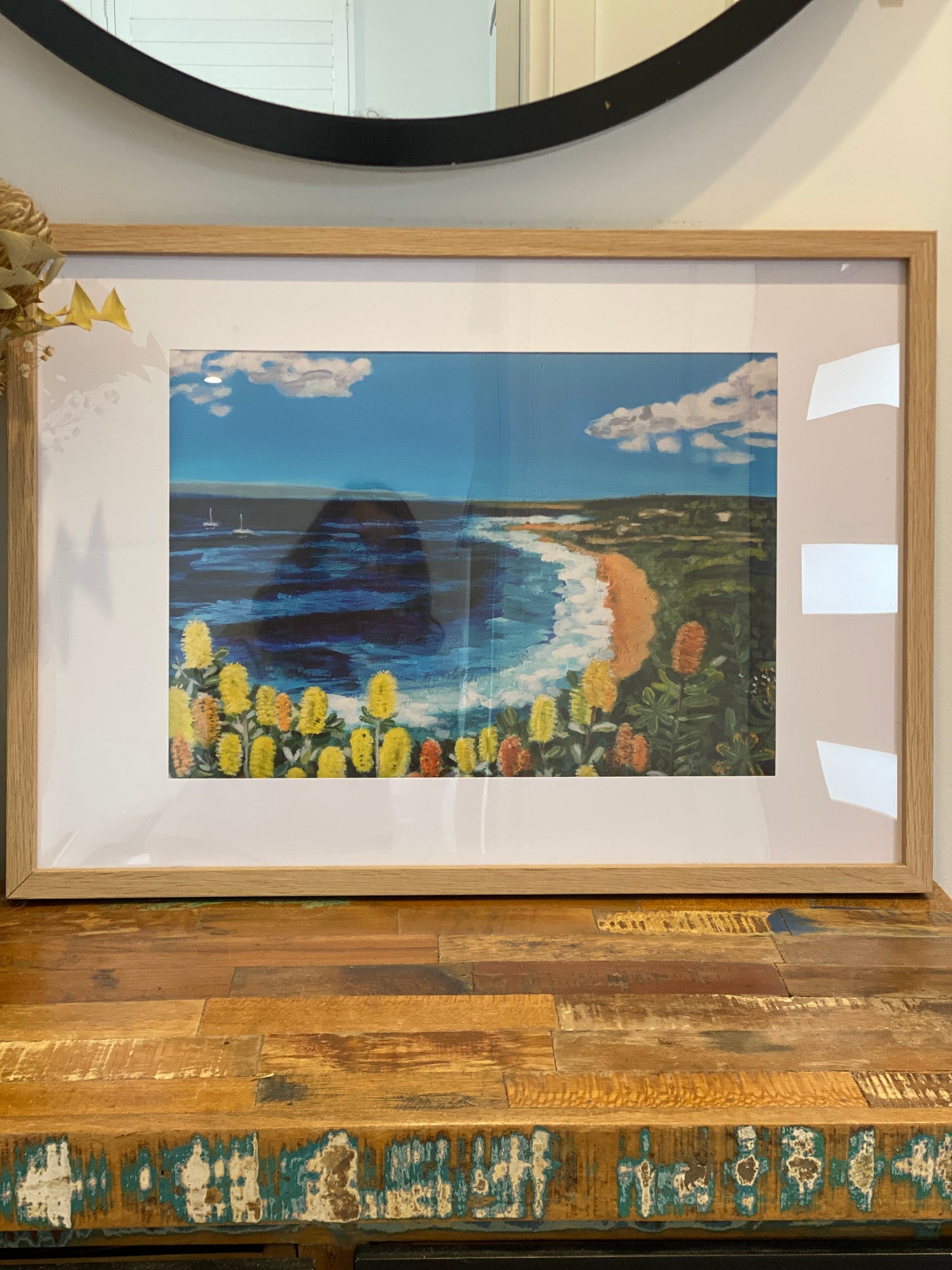 Warriewood beach and banksias print